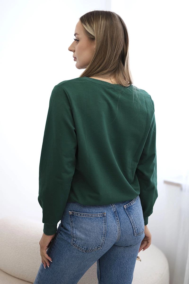 Dark green sweatshirt with print