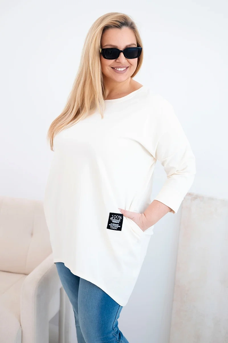Plus Size dámská halenka s delšími zády