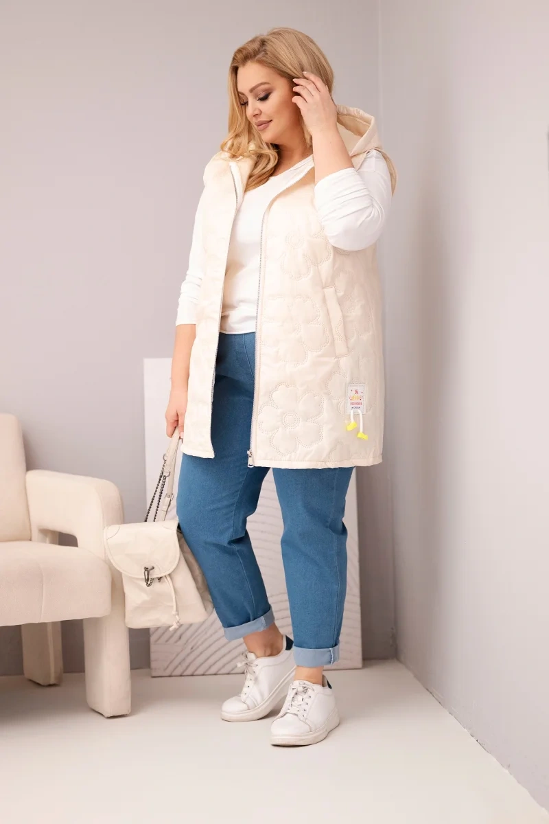 Kesi Włoski dámska plus size vesta s kapucňou