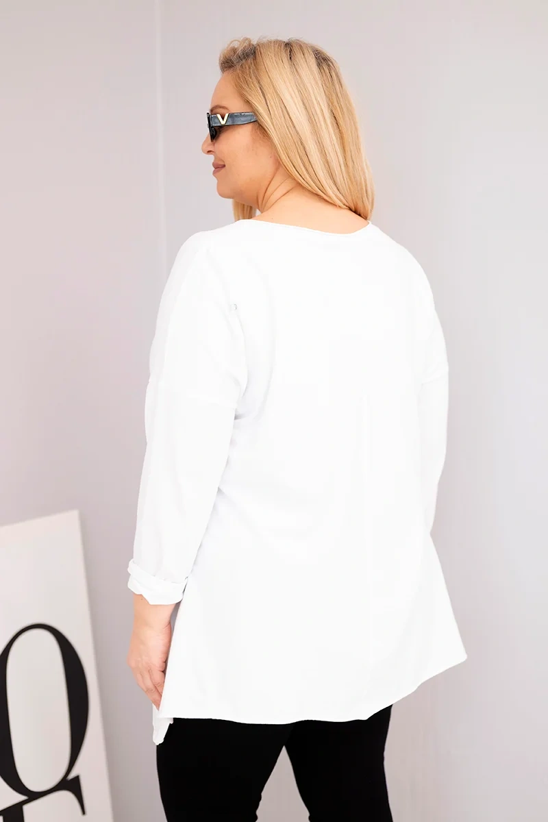Plus size blúzka s asymetrickým lemom