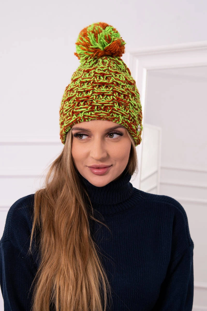 Kesi Čapica s fleece Fiona K275 zelená neónová + červená