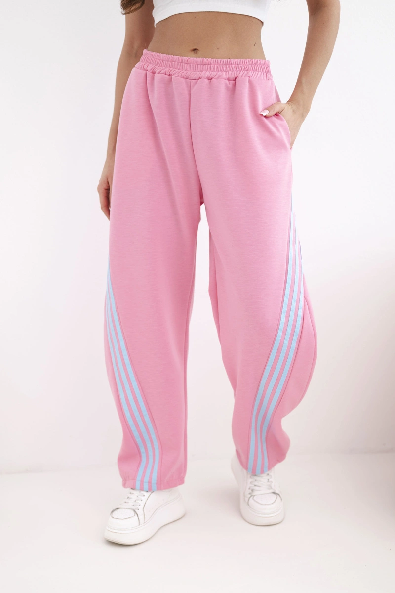 Дамски вискозен панталон Kesi Włoski с странични райета