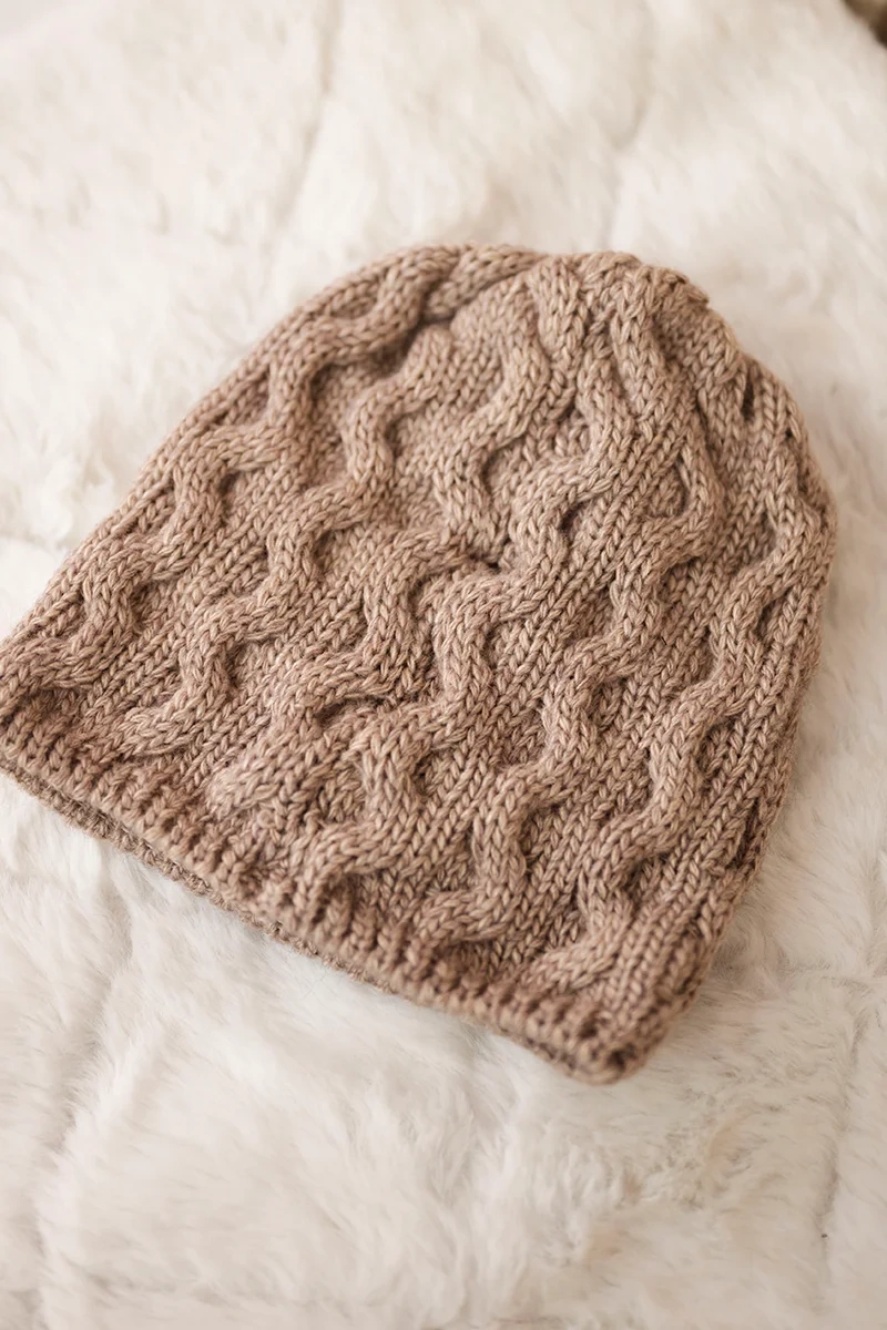 marka niezdefiniowana Cap with fleece Teresa K285 dark beige