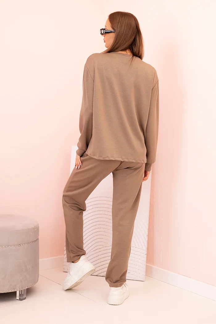 Kesi Włoski Women&#039;s set buttercream sweatshirt and pants with elastic fango