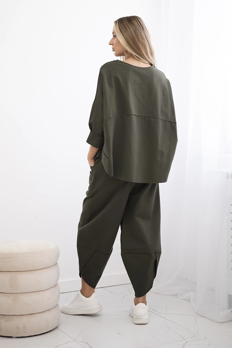 Set Punto Milano winter sweatshirt + pants khaki