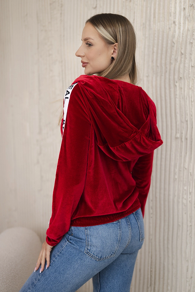 Velour hoodie red