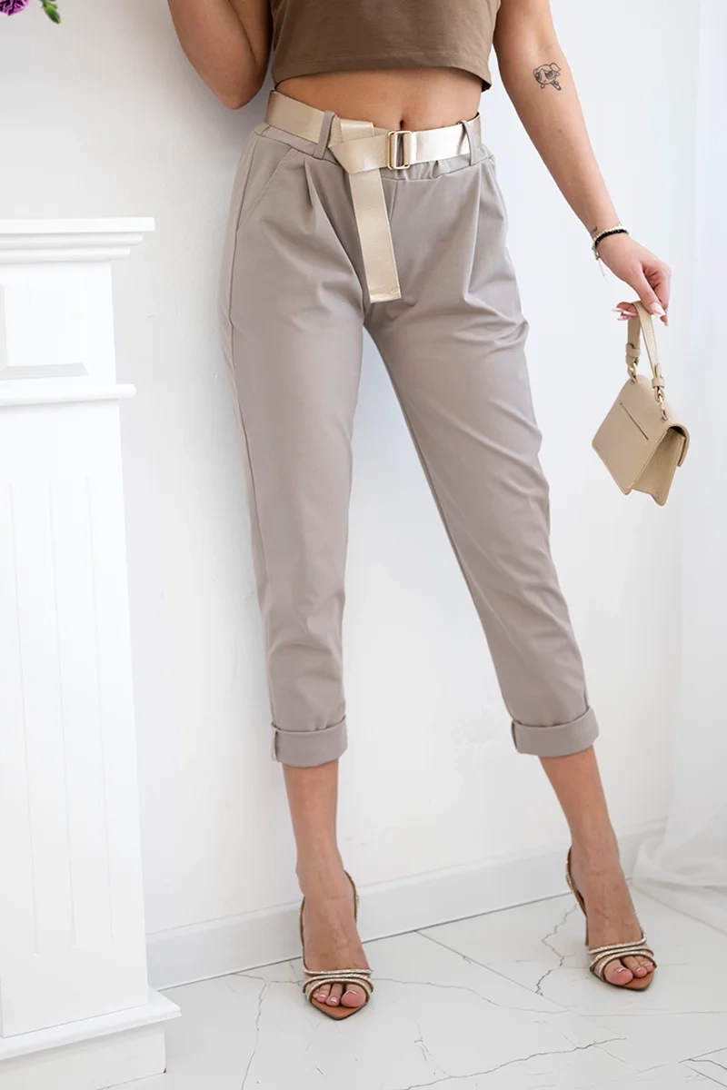 Kesi Włoski Punto nohavice s opaskom fango