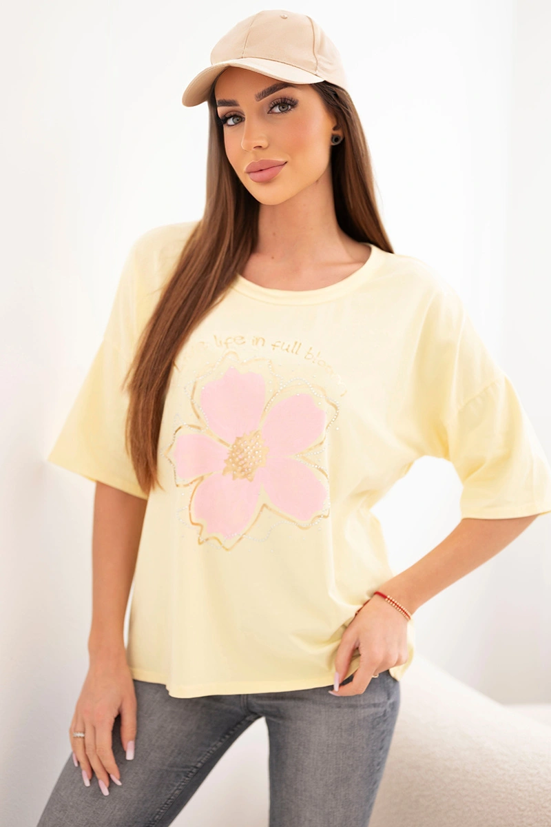 Оувърсайз блуза с флорален мотив