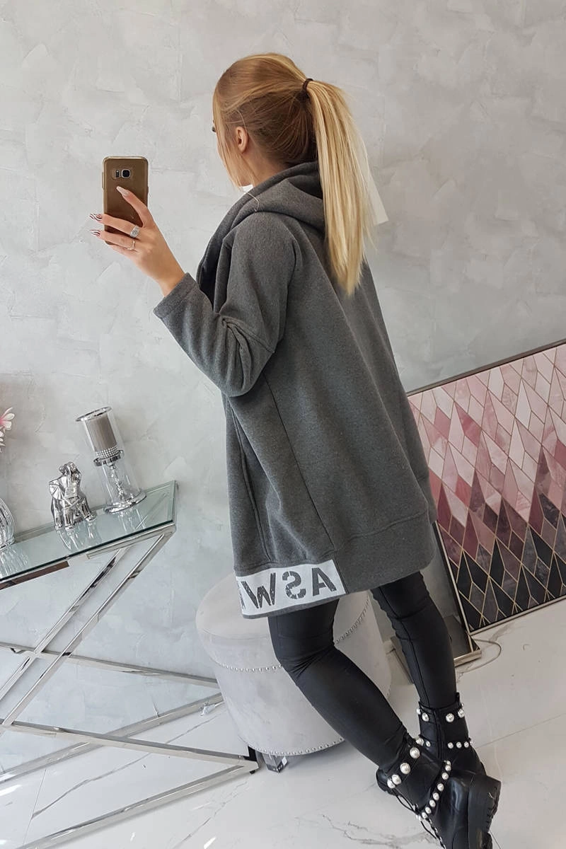 marka niezdefiniowana Insulated sweatshirt with a zipper graphite