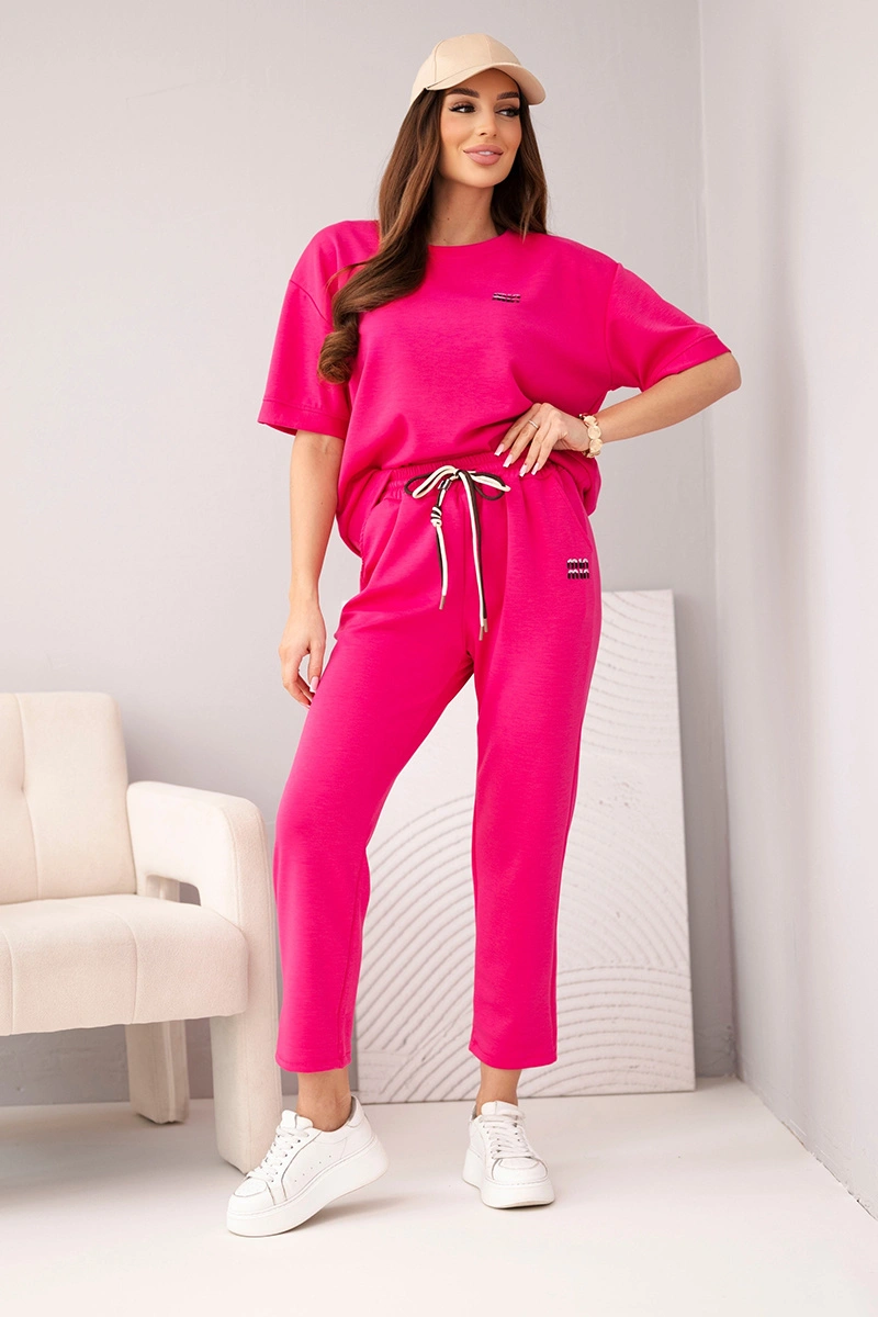 Дамски комплект Kesi от маслена вискоза с къс ръкав