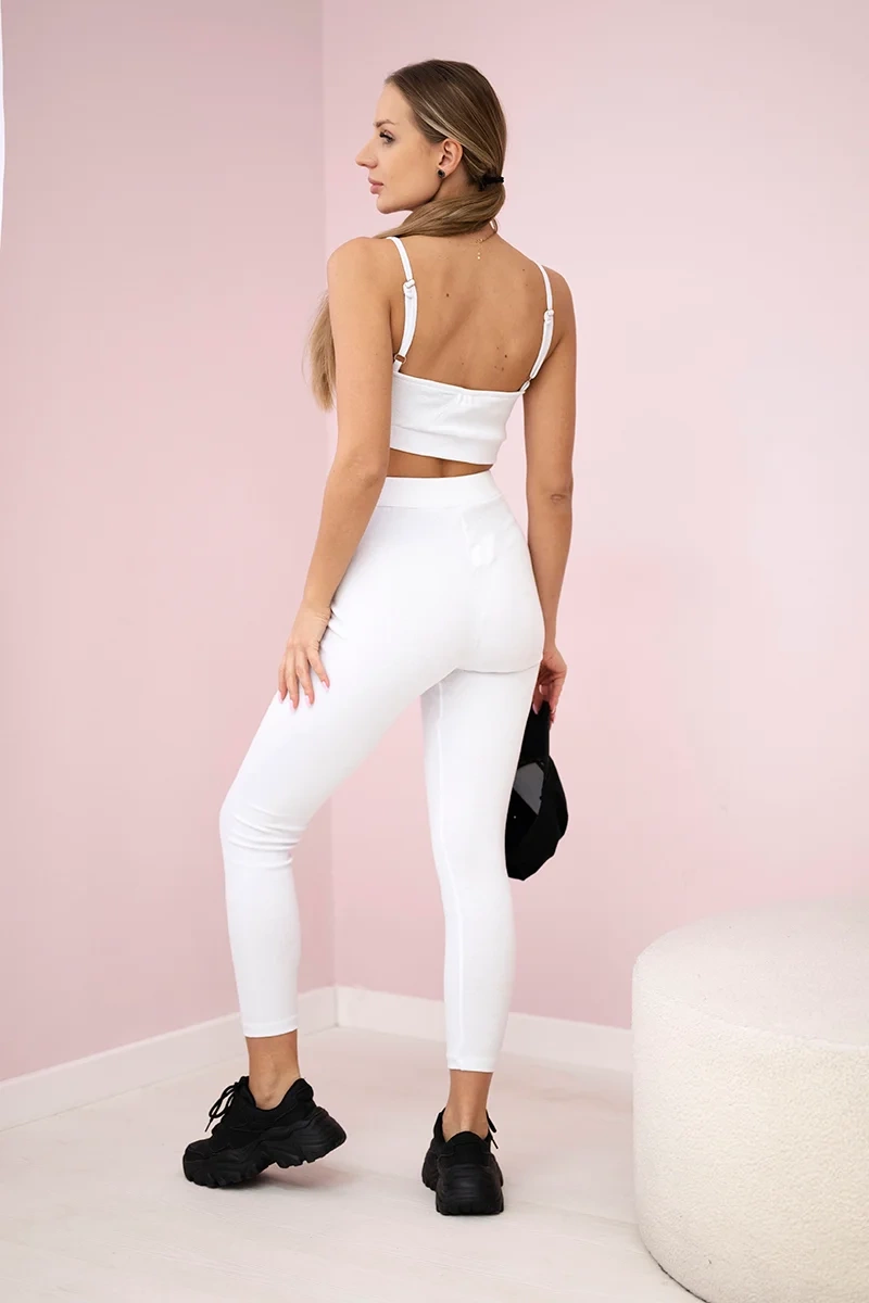 Striped top with a white blouse