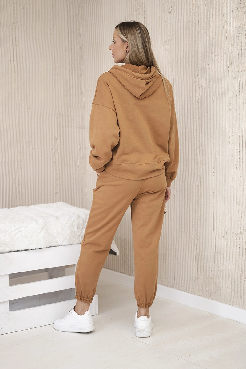 Cotton set sweatshirt + camel pants