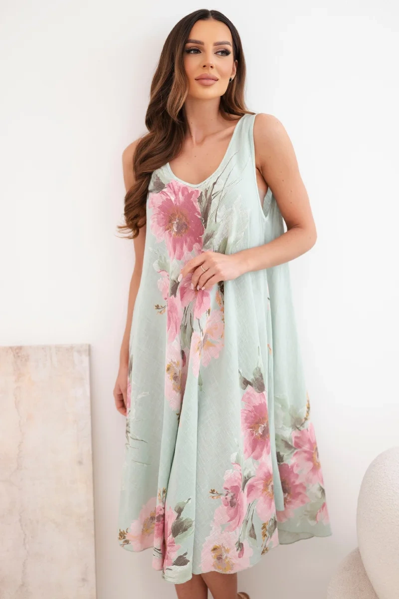 Дамска рокля Kesi с V-образно деколте