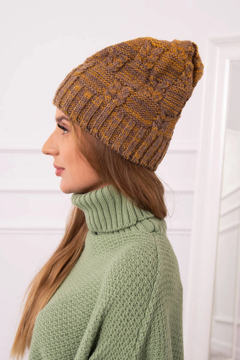 Kesi Cap with fleece Dolores K303 mustard+brown
