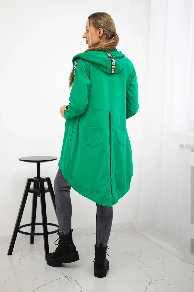 Sweatshirt with back zip light green