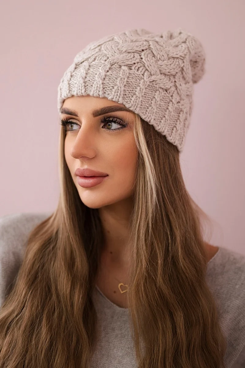 Kesi Fleecová čepice Waleria K307 light beige