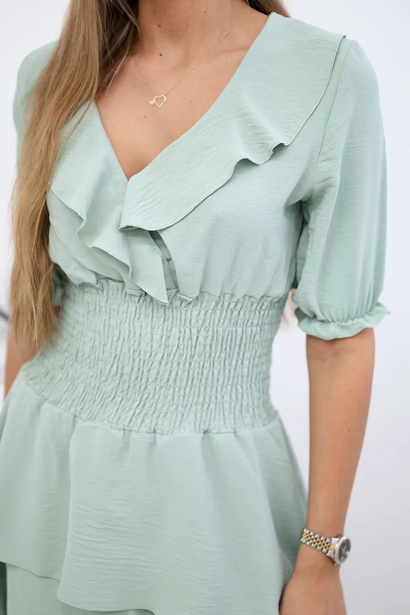 Waist dress dark mint