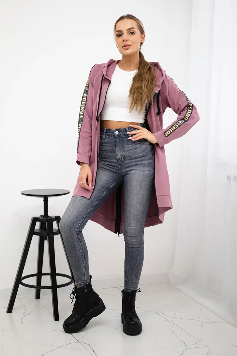 Sweatshirt with back zip dark pink