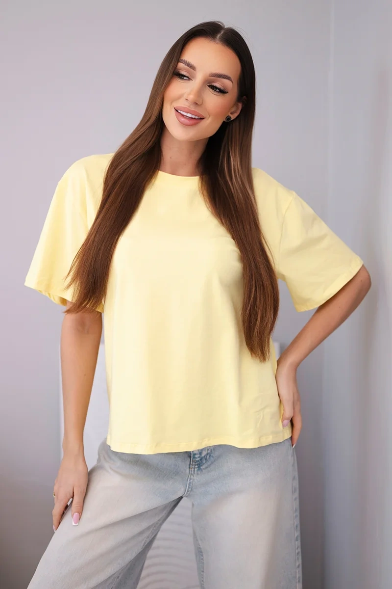 Дамски памучен топ с къс ръкав Kesi Włoski