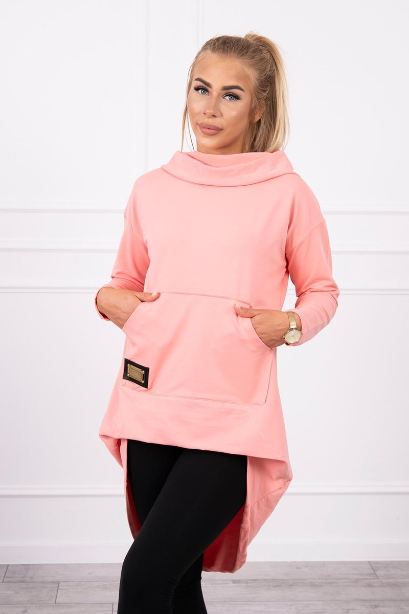 Apricot Hoodie With Long Back