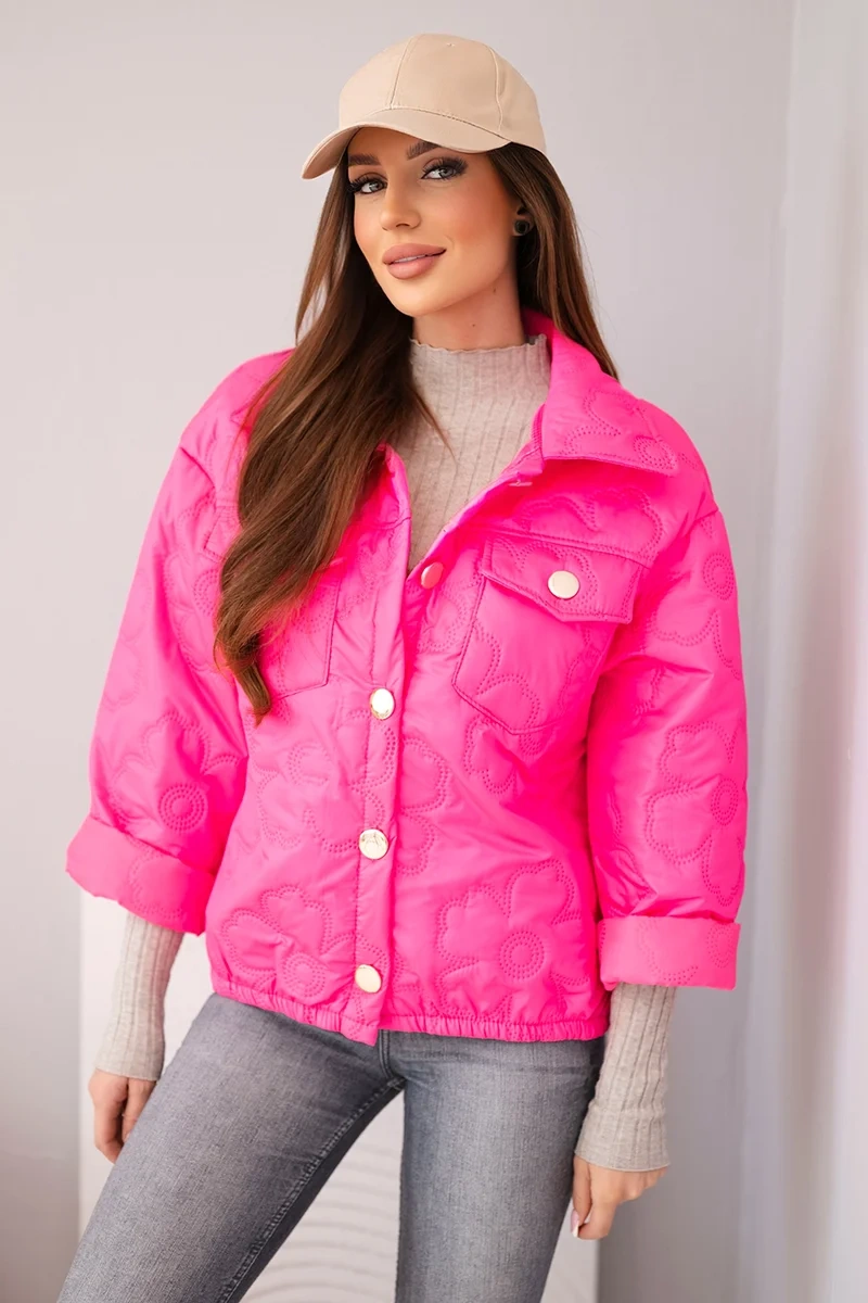 Дамско пролетно ватирано яке Kesi Włoski с флорален мотив