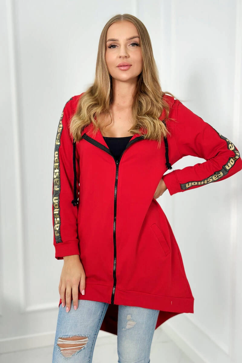Kesi Sweatshirt with zip at the back red