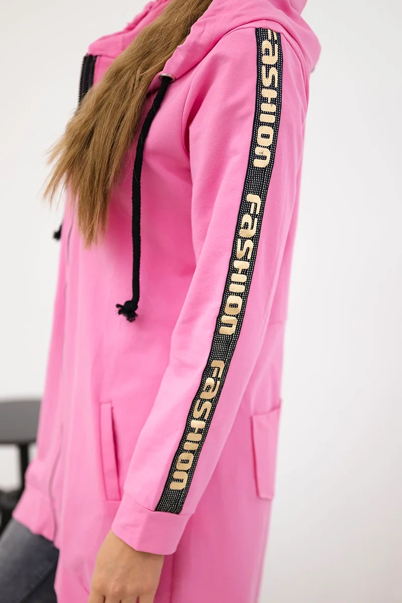 Sweatshirt with back zip light pink