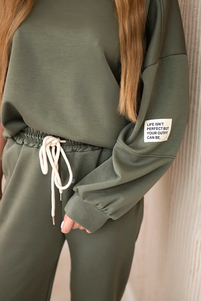 Kesi Włoski Viscose set sweatshirt + pants khaki