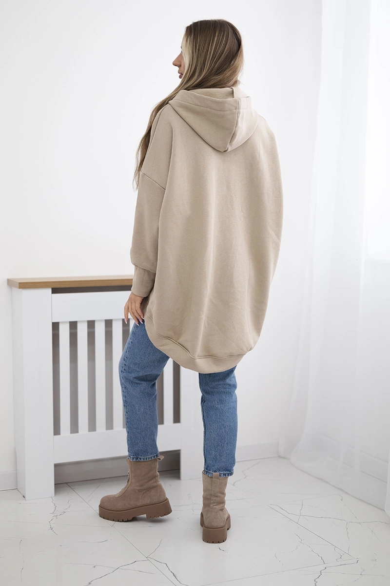 Oversize insulated sweatshirt light beige
