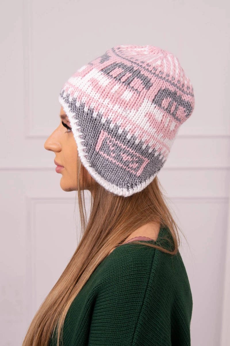 Kesi Women&#039;s cap Maryla K406 powdered pink+white+grey
