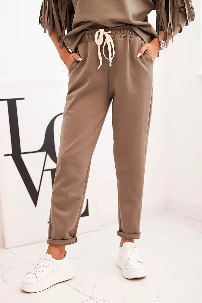 Kesi Włoski Ladies&#039; butter set with fringe on the sleeves fango