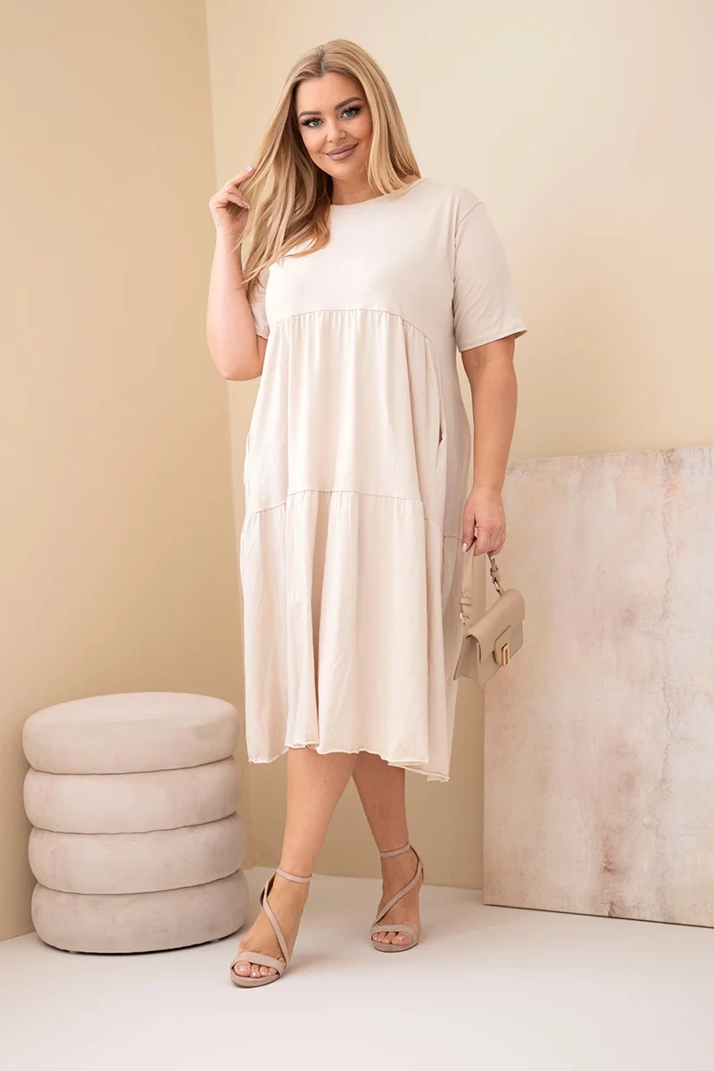 Kesi Włoski dámské plus-size bavlněné šaty s volánem