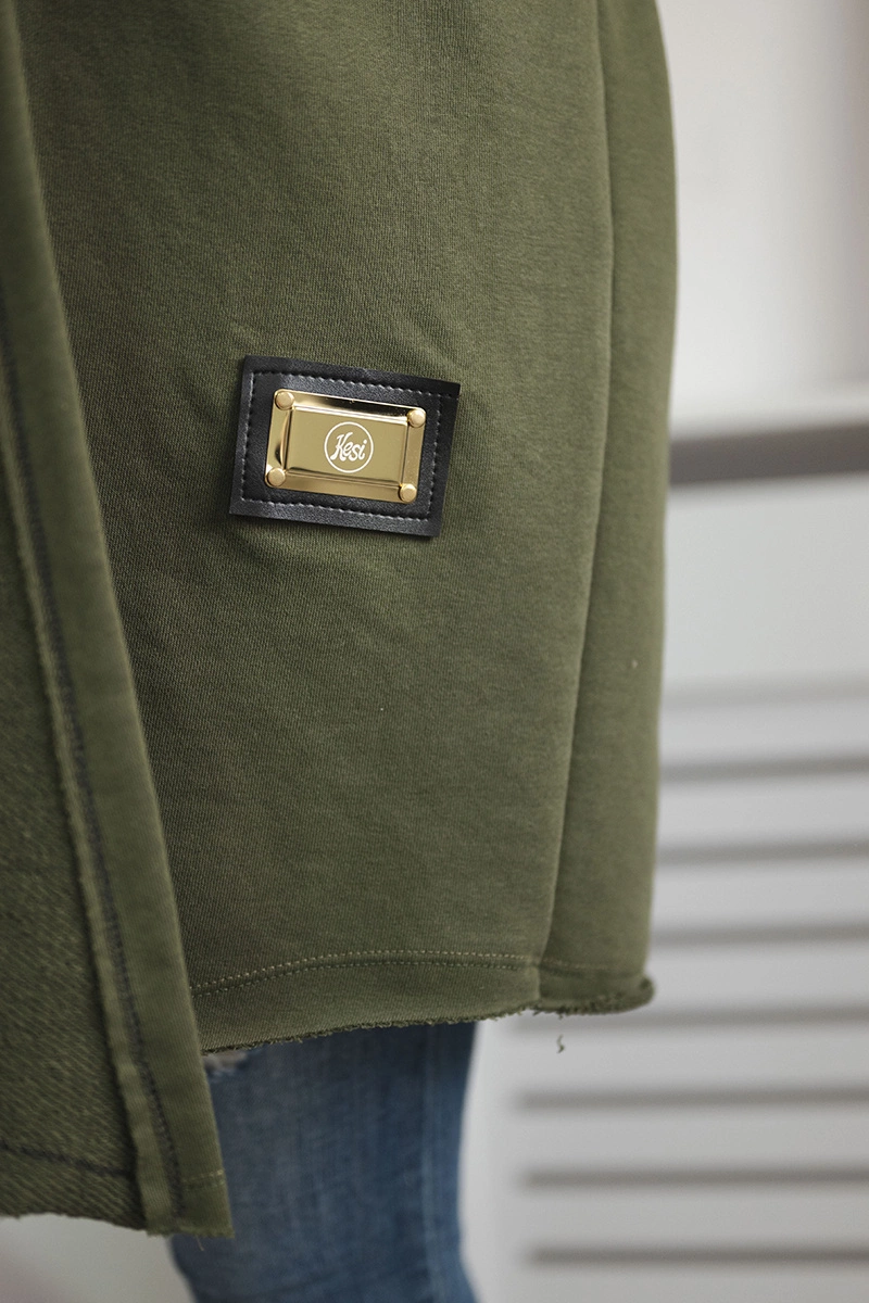 Coat with subtitles khaki