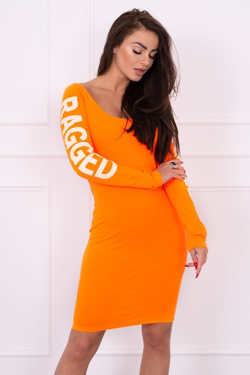 Ragged Orange Neon Dress