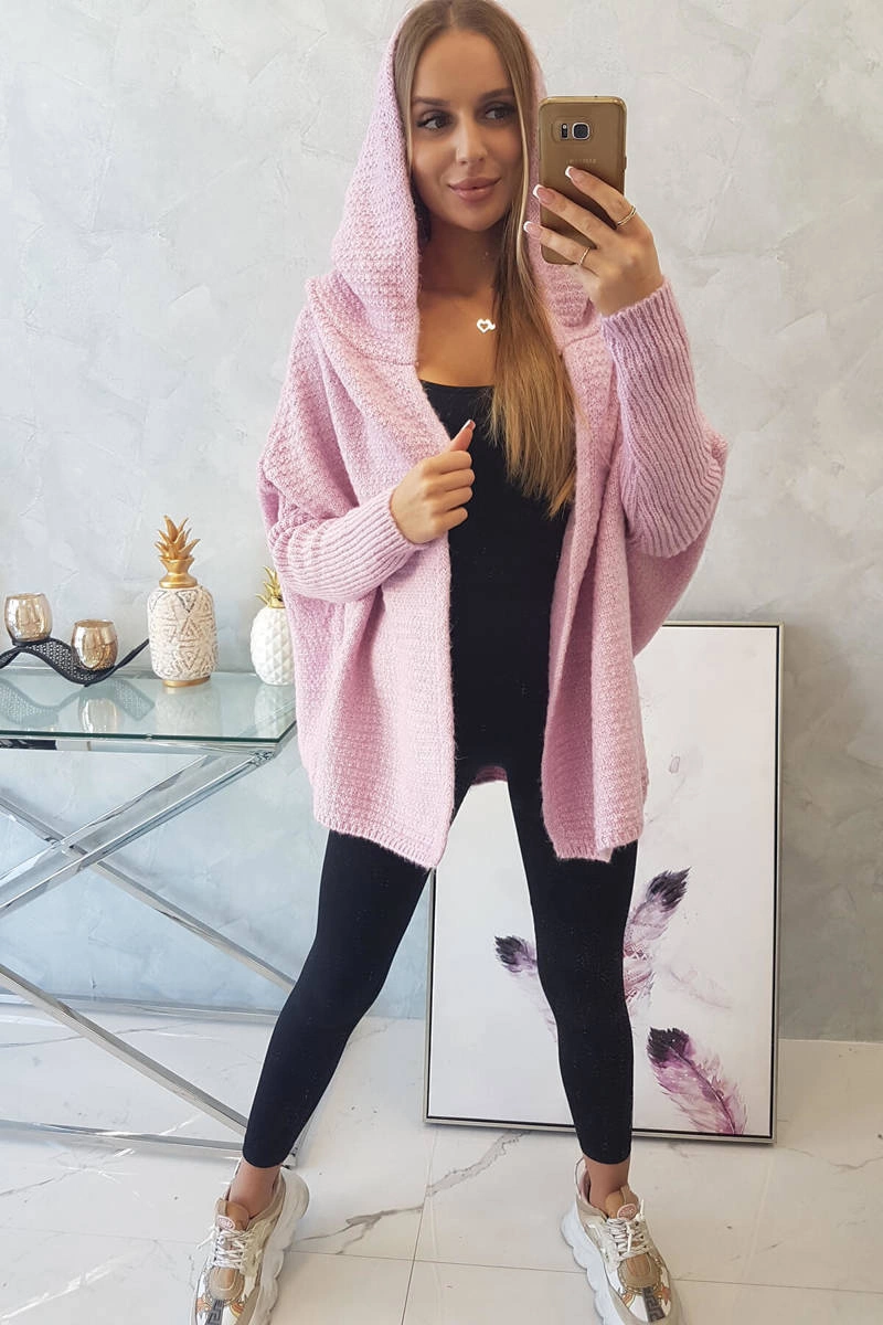 Kesi Hooded sweater with batwing sleeve purple