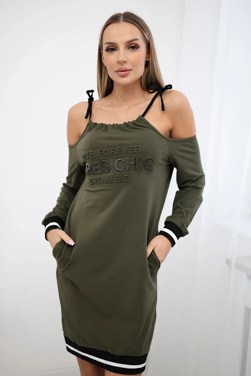 Tres Chic khaki dress