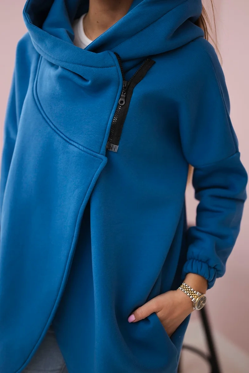 Jeansowa sweatshirt with short zip