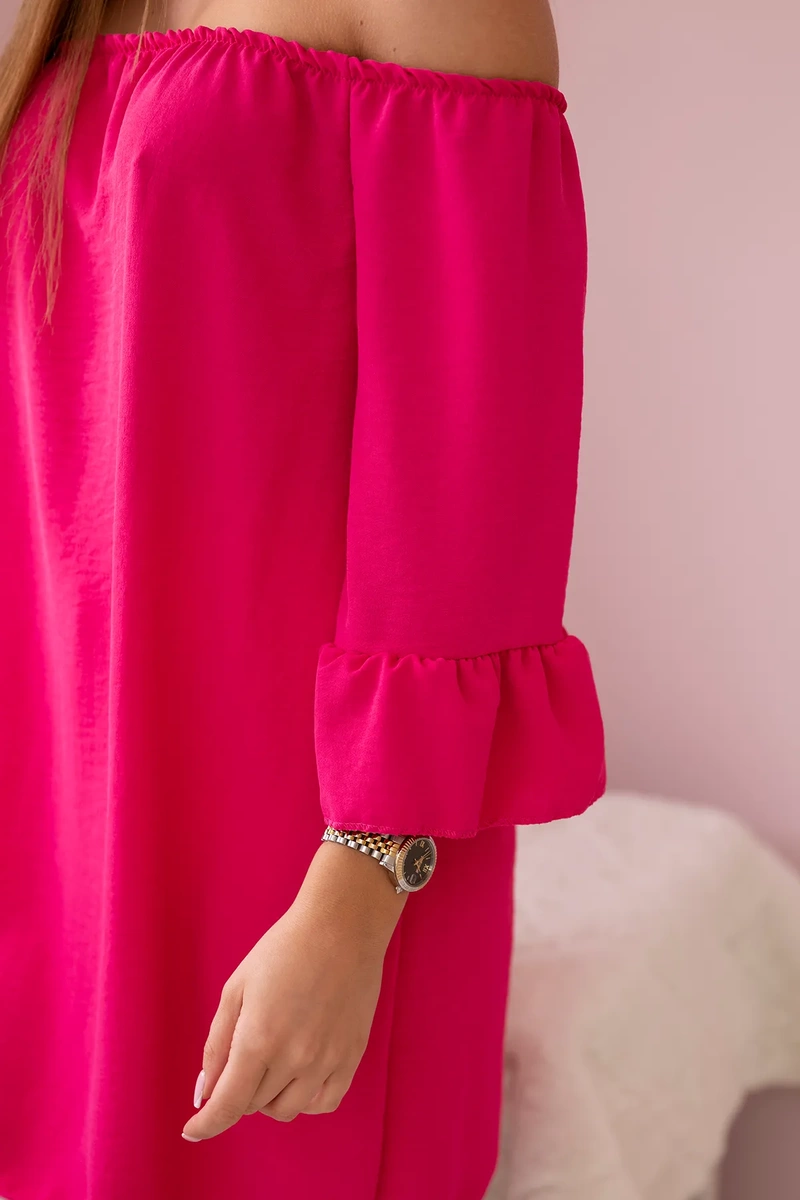 Spanish blouse with ruffles on the sleeve fuchsia
