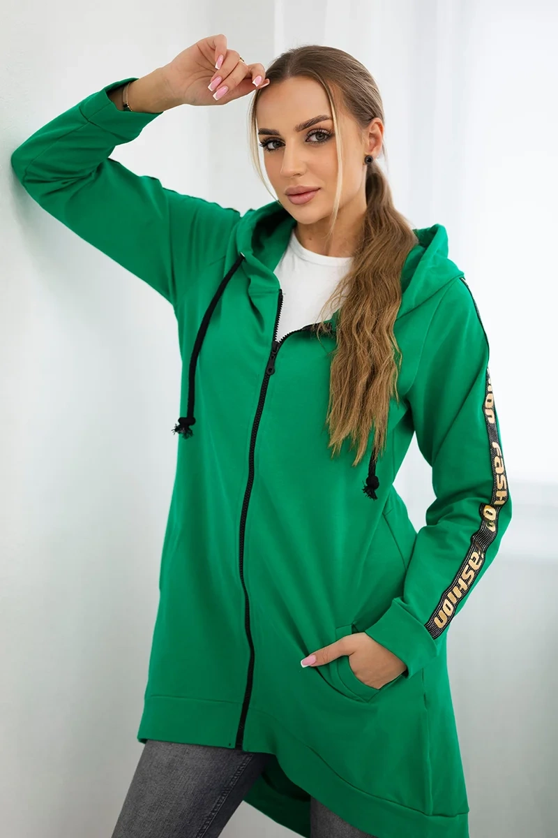 Sweatshirt with back zip light green