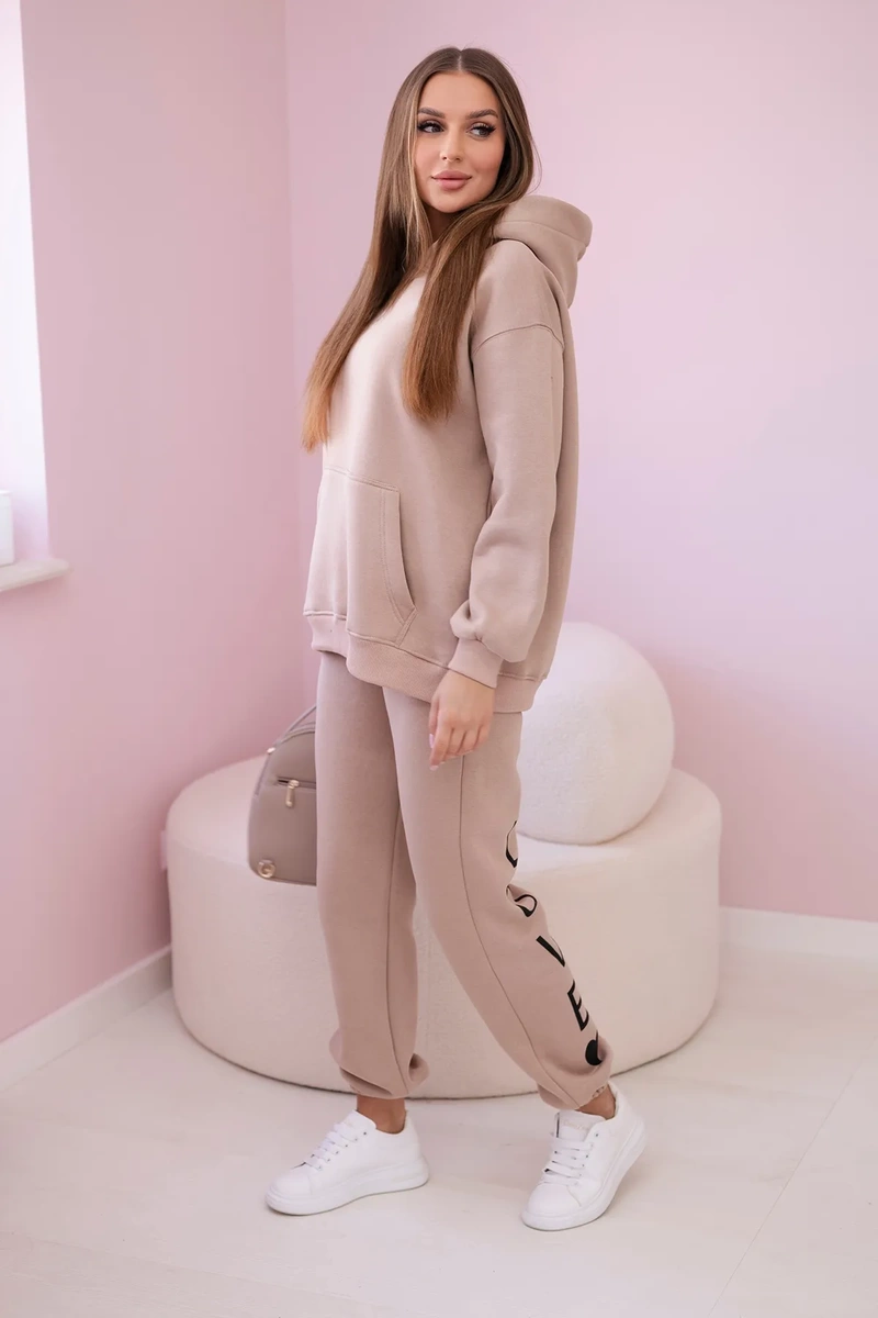 Cotton set with light beige print