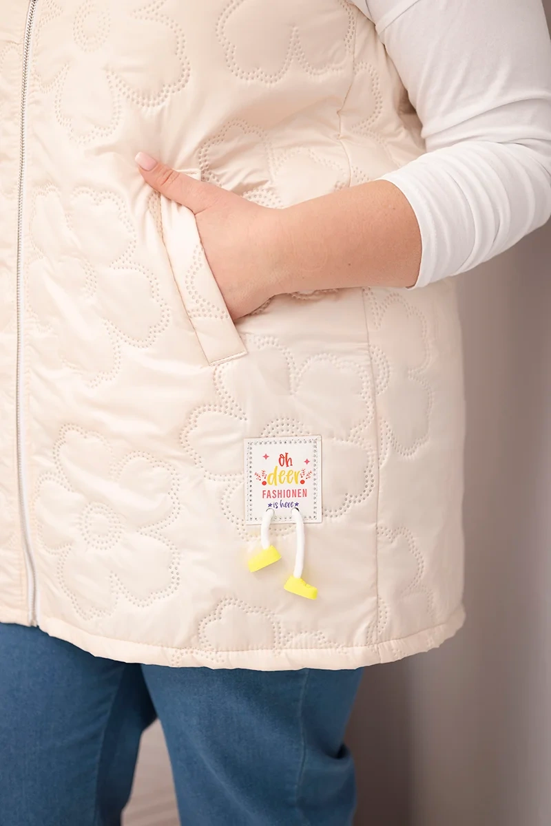 Kesi Włoski dámska plus size vesta s kapucňou