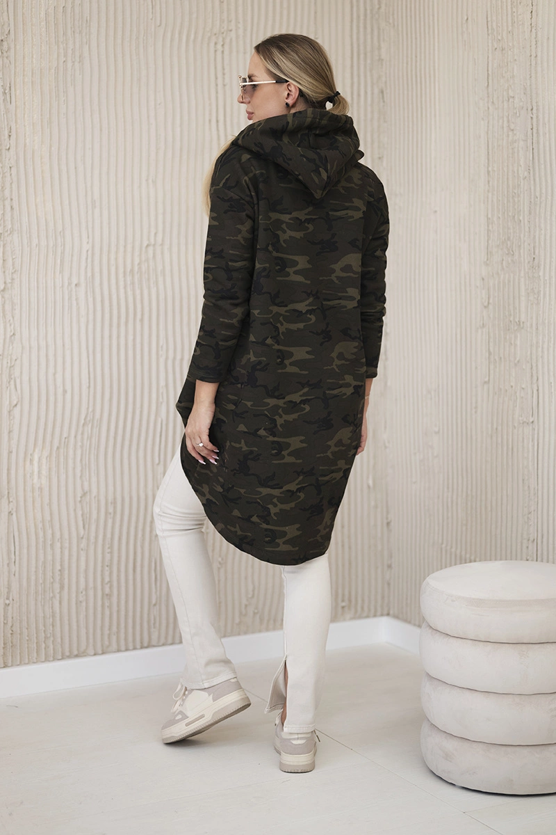 Camo Khaki + Green Long Back Sweatshirt