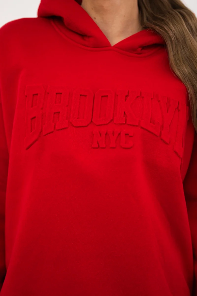 Insulated cotton set, sweatshirt + trousers Brooklyn red