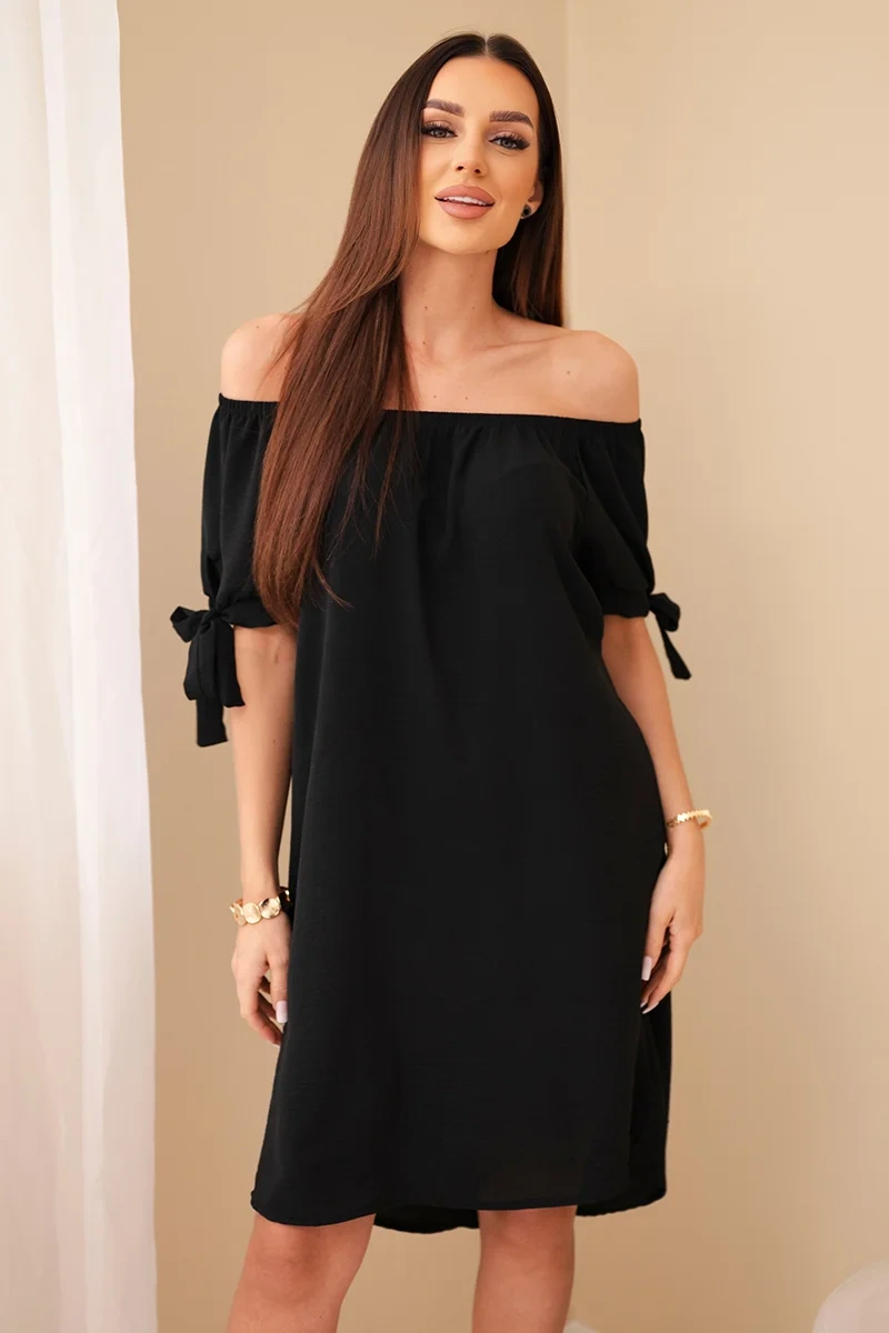 Włoski Dress tied on the sleeves black