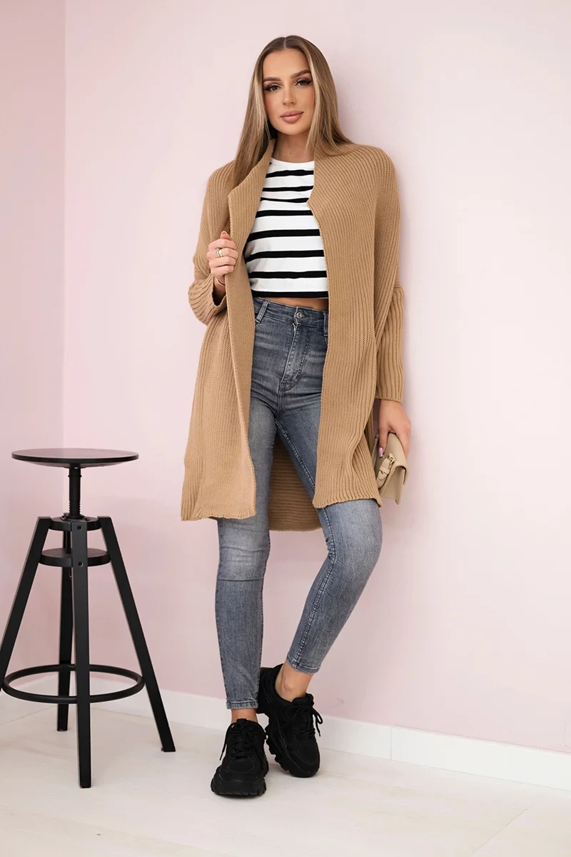 Sweater with batwing camel sleeve