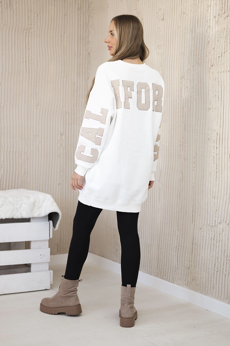 Insulated sweatshirt with California ecru inscription