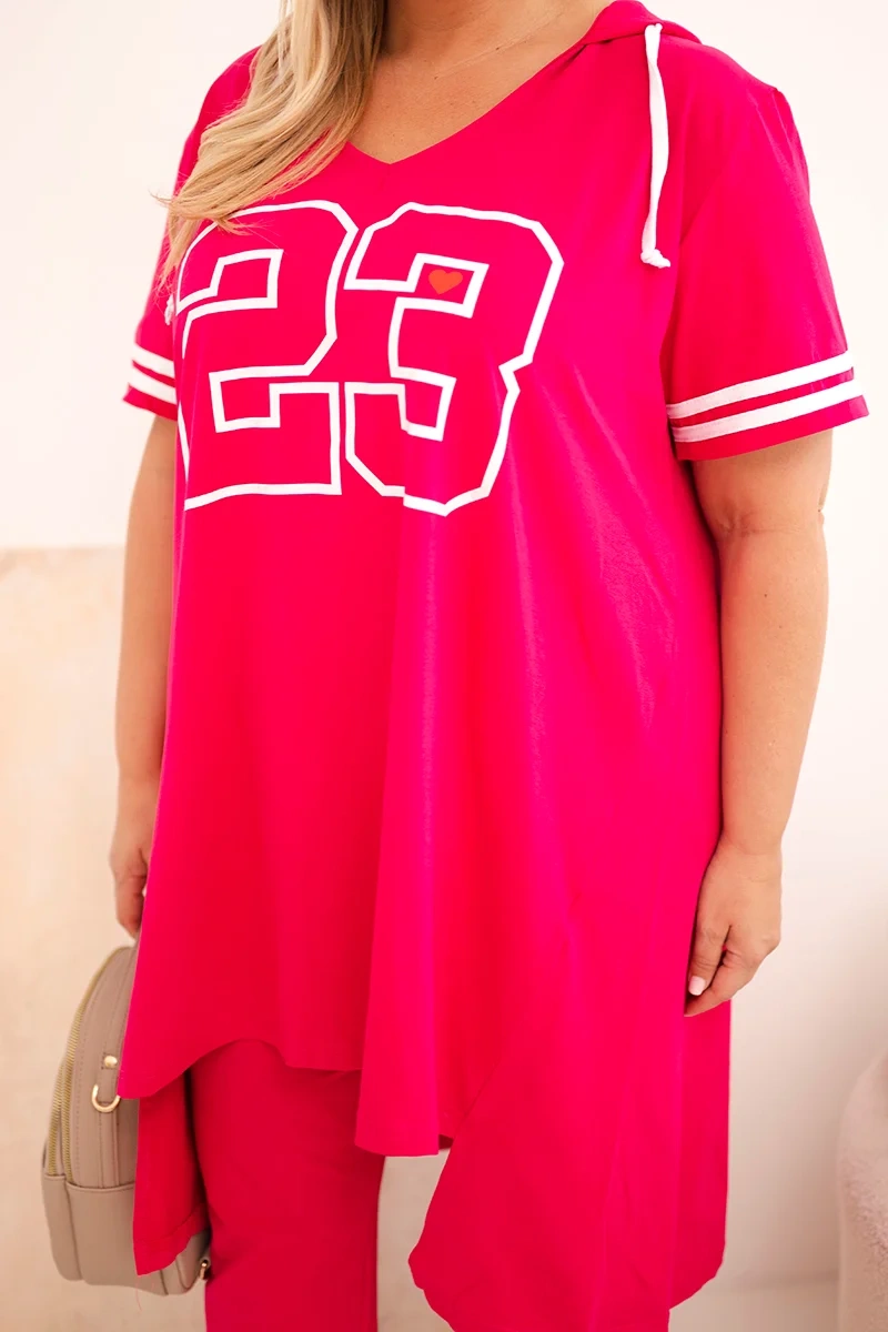 Dámska súprava plus size s kapucňou