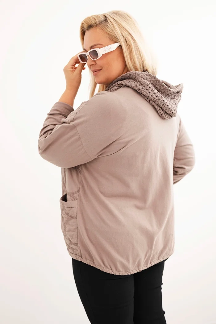 Kesi Włoski Women's Plus Size zip-up cotton sweatshirt fango