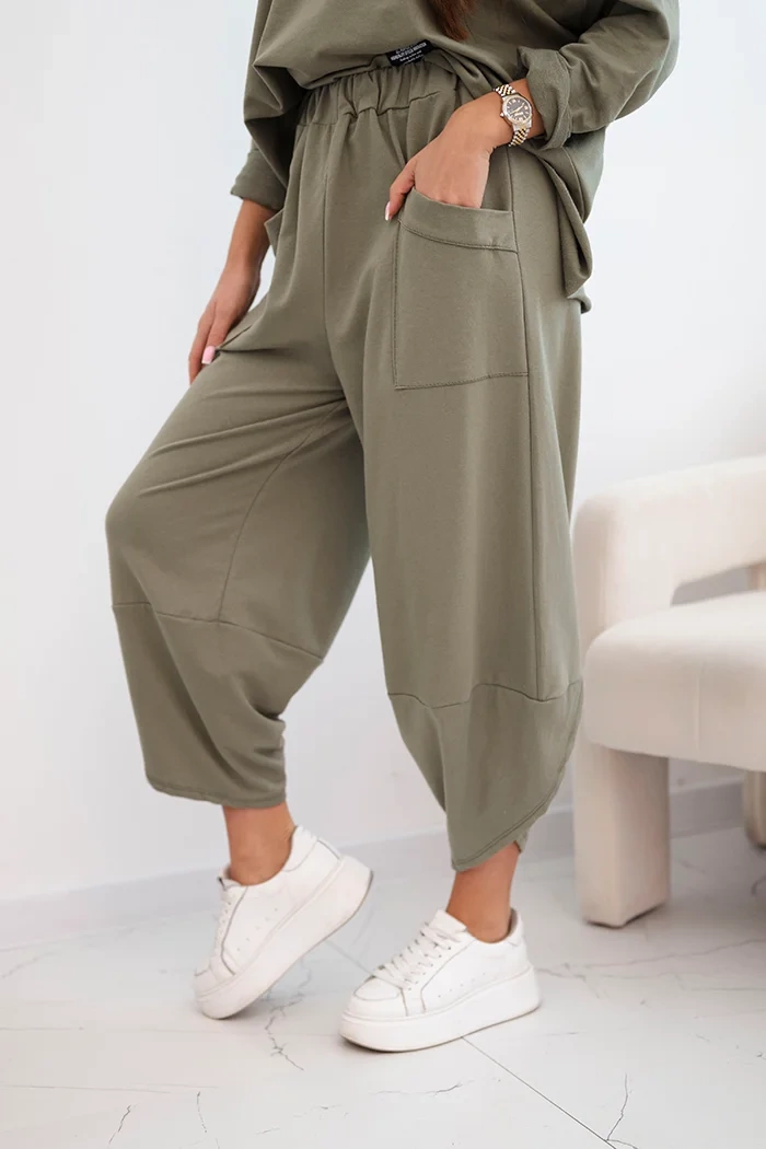 Kesi Włoski Cotton set sweatshirt + pants light khaki