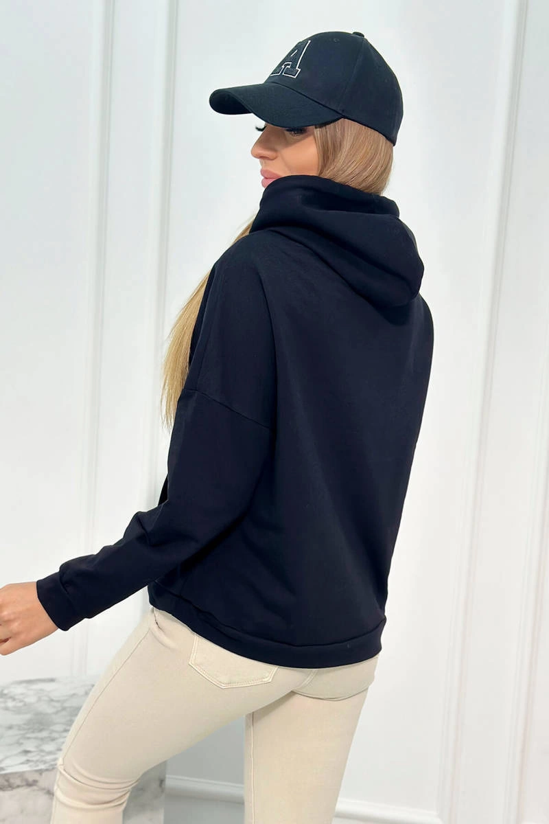 Sweatshirt with Voyage inscription black